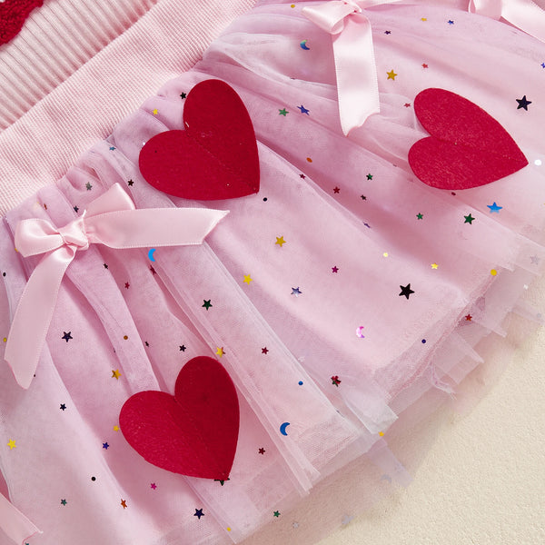 Little Sweet Heart Top & Tutu Skirt Set for Baby & Toddler Girls