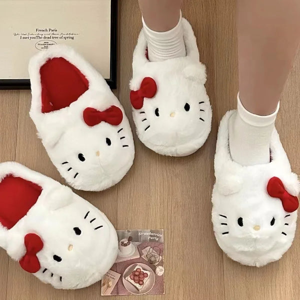 Super Plush Hello Kitty Slippers for Tween Girls & Women