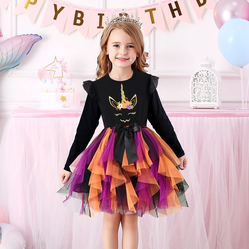 Pumpkin Unicorn Tulle Twirl Dress