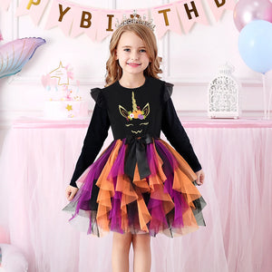 Pumpkin Unicorn Tulle Twirl Dress