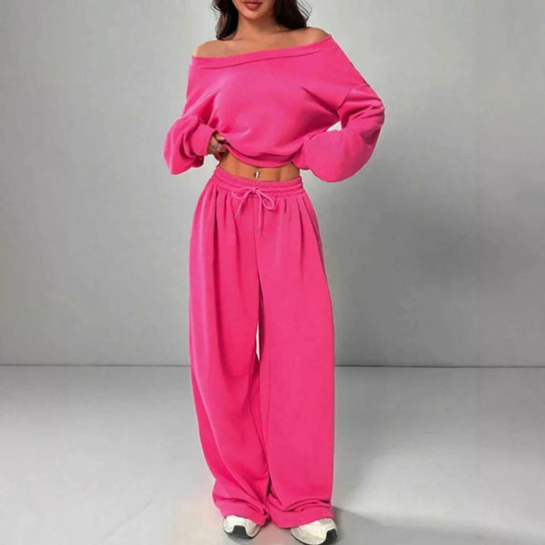 Rosa Pink Off-The-Shoulder Lounge Set for Women