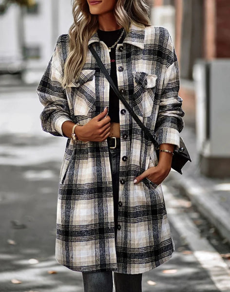 The Jocelyn Longline Plaid Shacket for Women & Teens