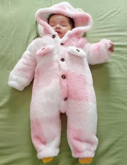 Iris Cozy Hooded Plaid Romper Jumpsuit for Baby Girl