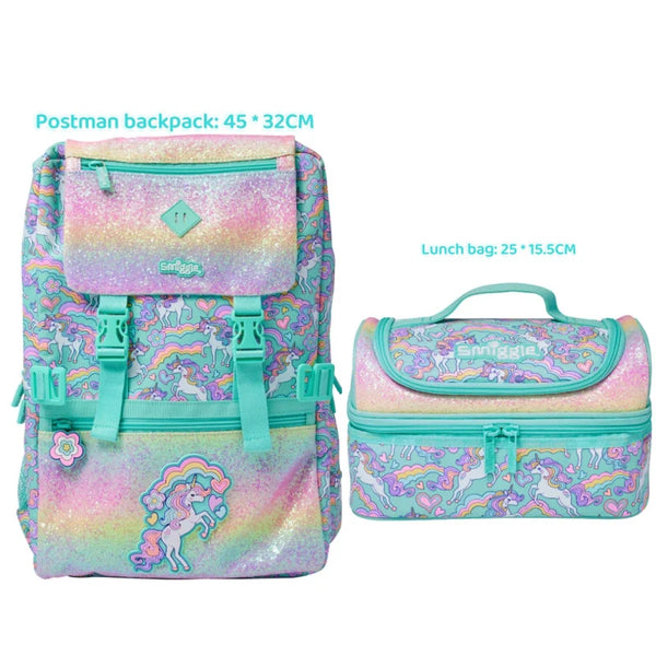 Smiggle® Pastel Unicorn Sparkly Extra Large Capacity Backpack & Accessories