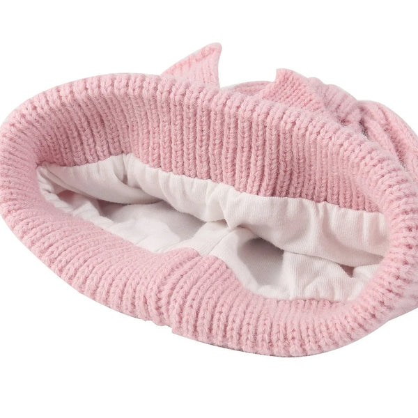 Cutie Boo Cable Knit Baby Beanie with Bow