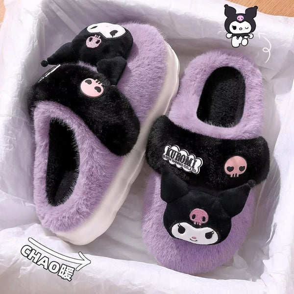 So Chic Hello Kitty™, Cinnamoroll™, or Kuromi™ Fluffy Slipper Slides for Teens & Women