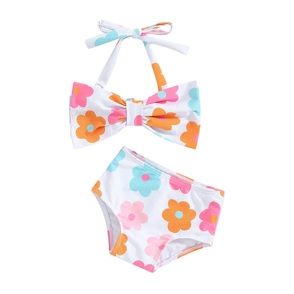 Put a Bow On Retro Two Piece Bikini for Toddler & Little girls
