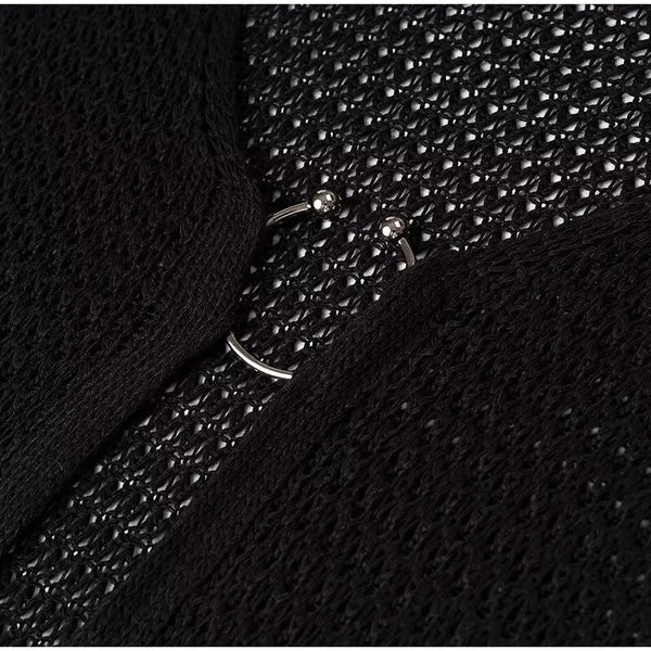 Salome Long Sleeve Crochet Swim Cover-Up Dress