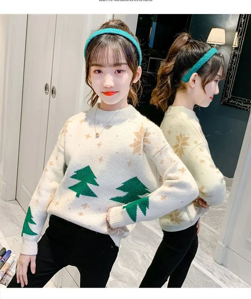 Soft & Fluffy Holiday Christmas Sweater for Girls & Tweens