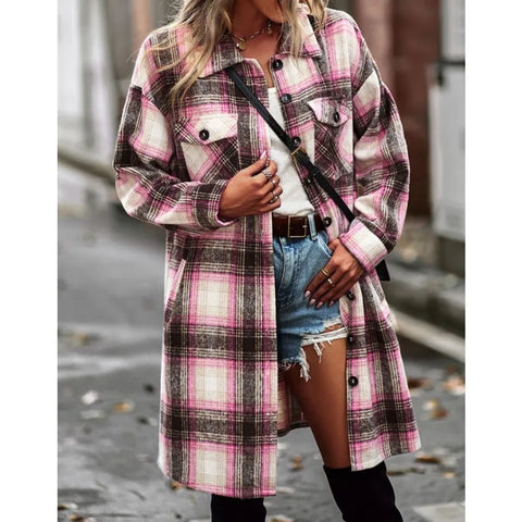 The Jocelyn Longline Plaid Shacket for Women & Teens