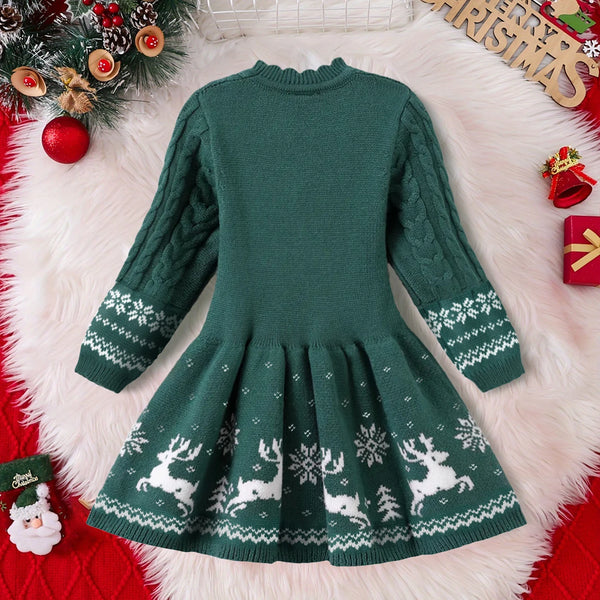 Holly Jolly Holiday Sweater Dress for Little Girls