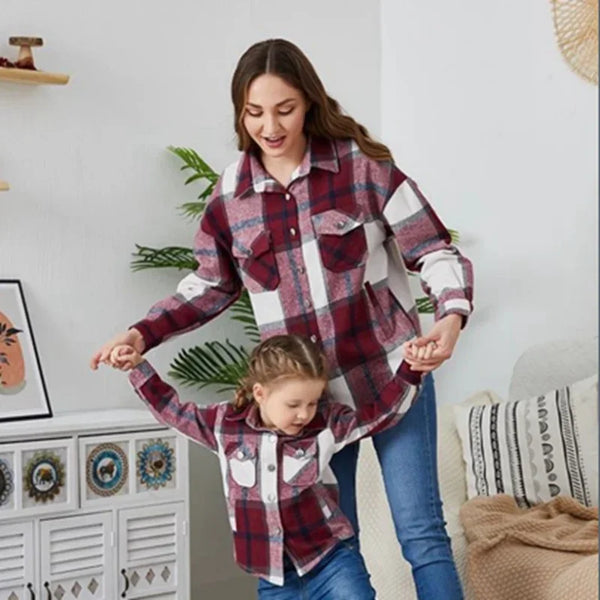 Mommy & Me Classic Plaid Button-Down Shackets for Women & Girls