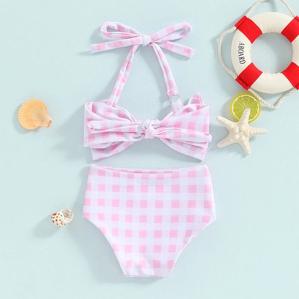 Put a Bow On Retro Two Piece Bikini for Toddler & Little girls