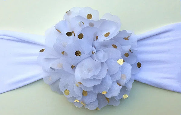 Sparkly Floral Stretchy Chiffon Headband for Baby Girls