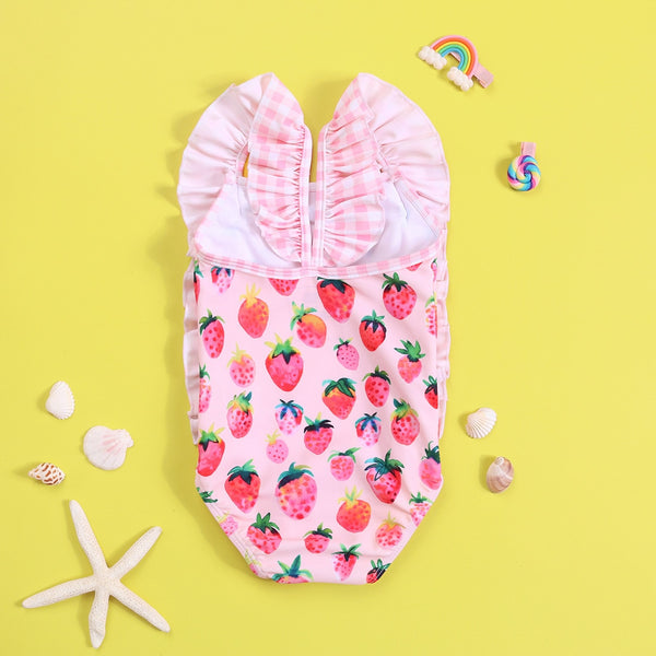 The Little Girls' Strawberry Gingham Suit