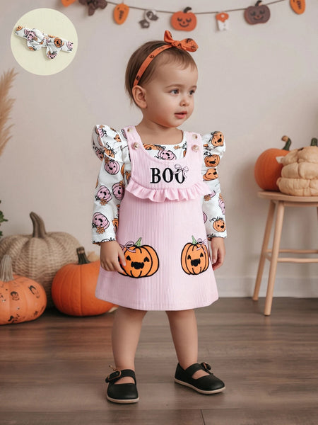 Peek-a-Boo Pumpkin Outfit for Baby & Toddler Girls