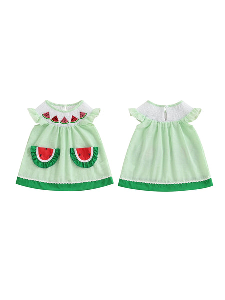 Watermelon Slices Adorable Striped Dress for Baby, Toddler, & Little Girls