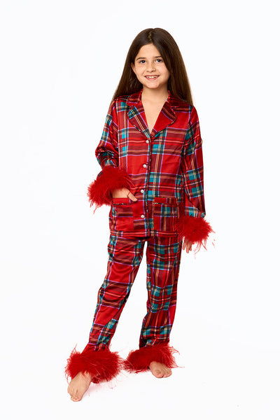 Satin Dreams Holiday Plaid Pjs for Women, Girls & Teens