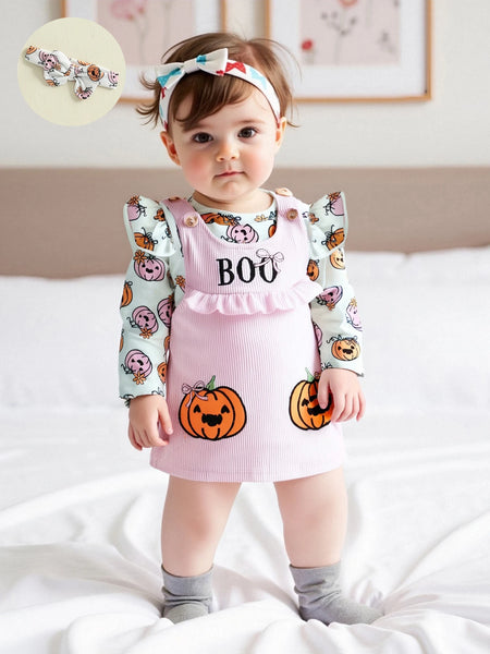 Peek-a-Boo Pumpkin Outfit for Baby & Toddler Girls