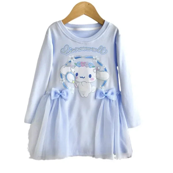 Hello Kitty Friends Cute Glam Dress in Cinnamoroll, Kuromi, or My Melody for Toddler & Little Girls