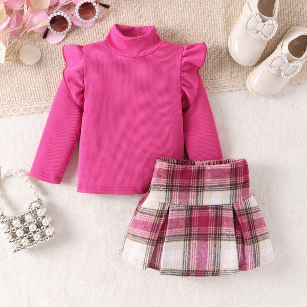The Mae Pink Plaid Outfit for Baby & Little Girls