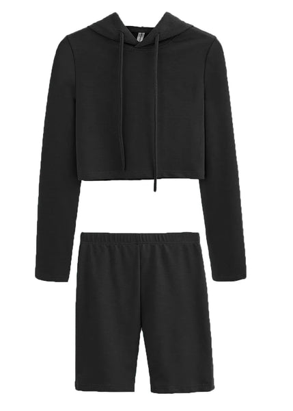 Joelle Crop Hoodie and High-Waist Biker Shorts Outfit