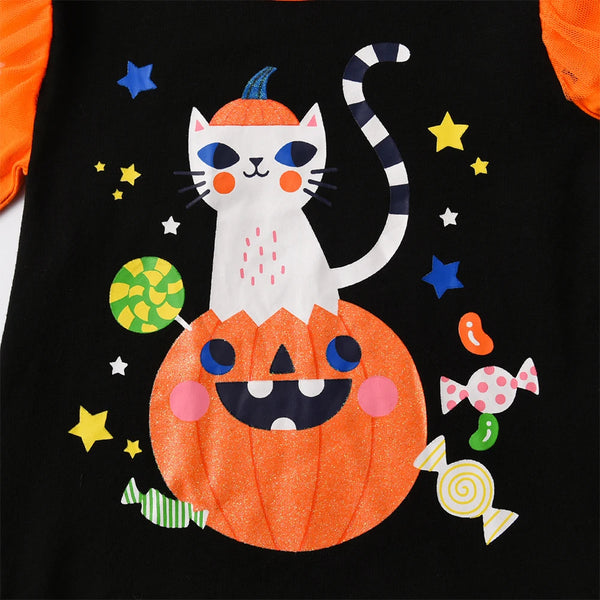 Peek-a-Boo Kitty Pumpkin Outfit for Girls