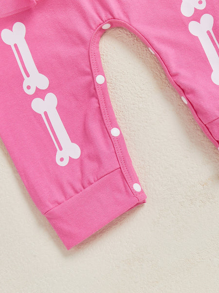 Pink Skeleton Romper with Tulle Tutu skirt for Baby Girl