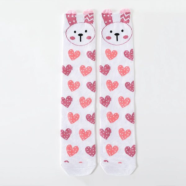 Hearts & Stars Unicorn & Bunny Knee-High Socks Set for Girls