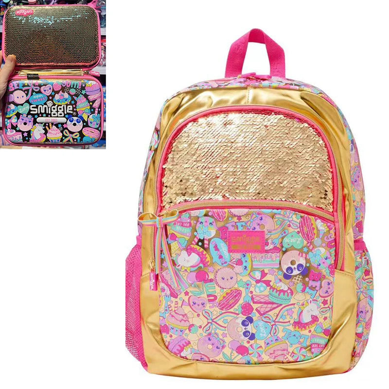 Smiggle Gold Flip Sequin Birthday Sweet Treats Backpack Set Jadey s Closet