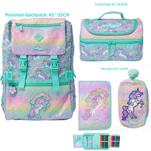 Smiggle® Pastel Unicorn Sparkly Extra Large Capacity Backpack & Accessories