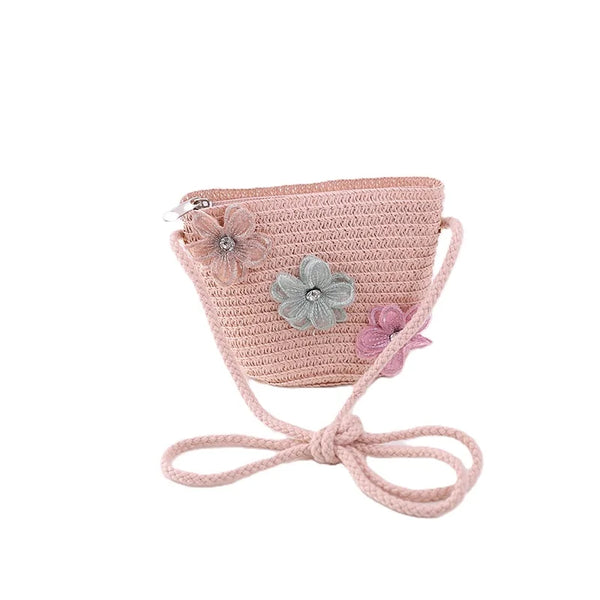 Sunny Summer Straw Hat & Purse Set for Little Girls