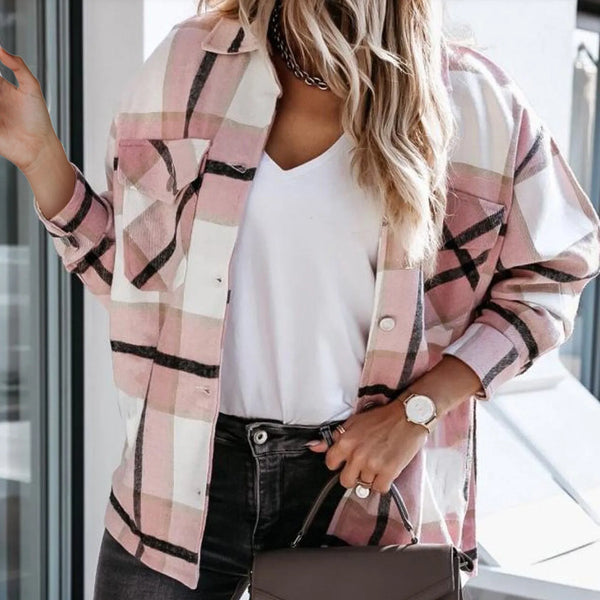 The Autumn Plaid Shacket with Silver Buttons for Women & Teens