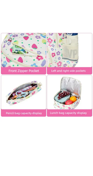 Strawberry Meadow 3-piece Backpack Set in Ivory