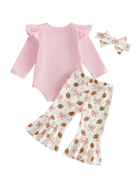 Cutest Football Fan 3-Piece Outfit for Baby & Toddler Girls