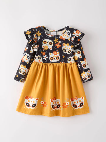 Dia De Los Muertos Kitty Twirl Dress