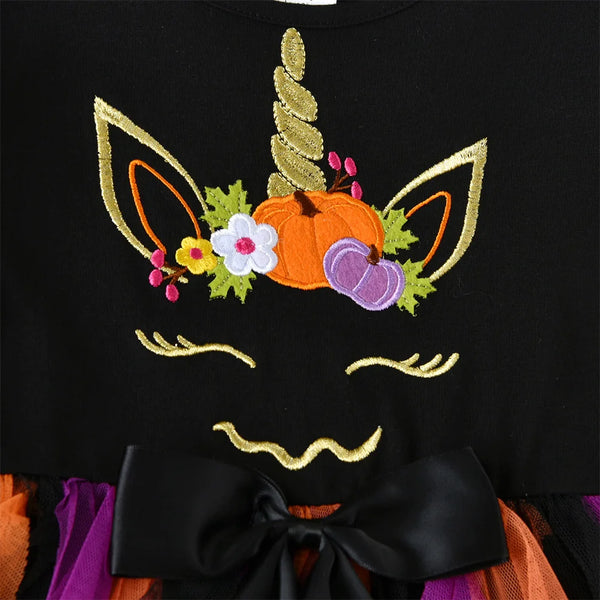 Pumpkin Unicorn Tulle Twirl Dress