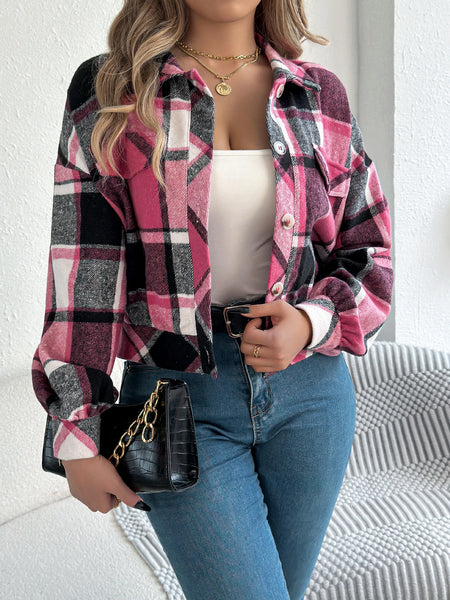 Britt Plaid Cropped Shacket