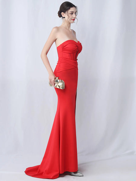 Paige Strapless Sweetheart Formal Dress with Thigh Slit