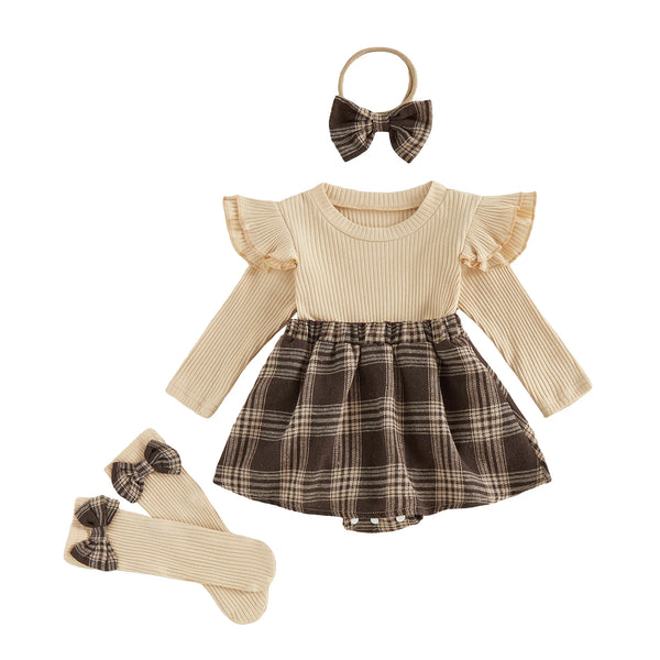 Phillipa Plaid 4-Piece Outfit Set for Baby & Toddler Girls