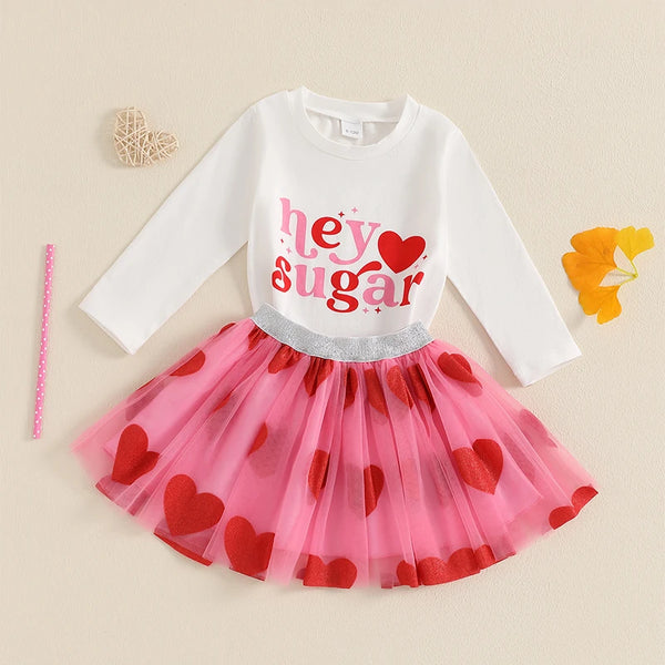 Hey Sugar Top & Matching Heart TuTu for Baby & Little Girls