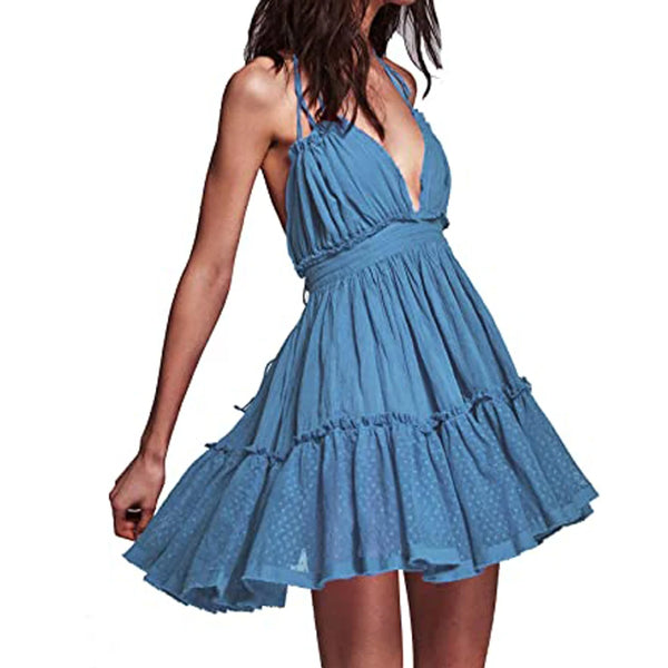 The Boho Halter High-Lo Mini Dress for Women & Teens