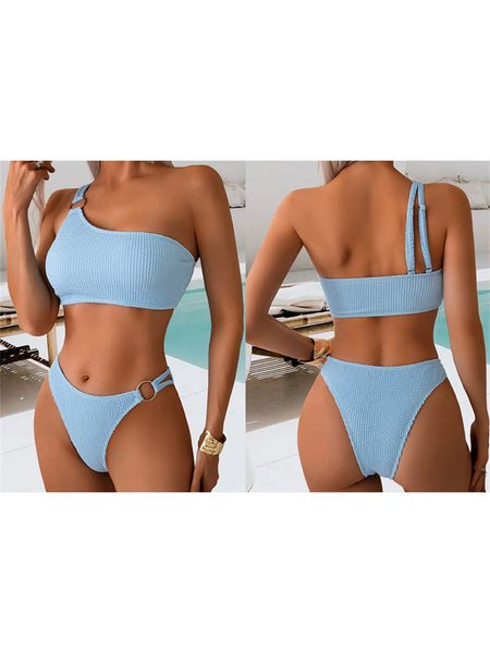 Lydia One Shoulder Powder Blue Two Piece for Women & Teens