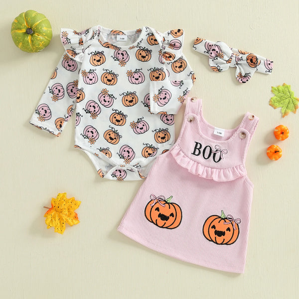 Peek-a-Boo Pumpkin Outfit for Baby & Toddler Girls