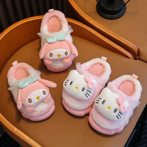 So Chic Hello Kitty™, Cinnamoroll™, or Kuromi™, & MyMelody™ Fluffy Slipper Slides for Girls