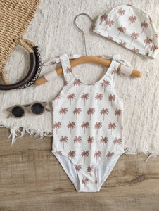 Adorable Me Neutral Palm Tree One Piece Swimwear for Baby, Toddler & Little Girl