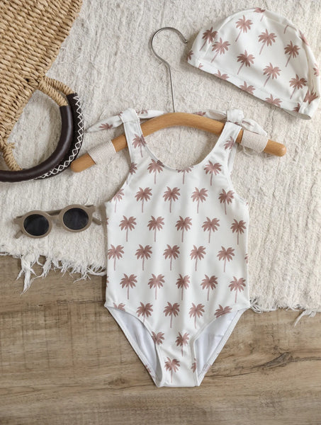 Adorable Me Neutral Palm Tree One Piece Swimwear for Baby, Toddler & Little Girl