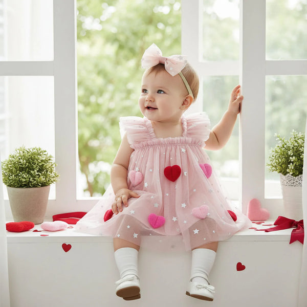Isabella Sparkly Hearts Tutu Dress for Baby Girls