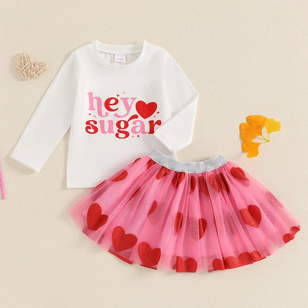 Hey Sugar Top & Matching Heart TuTu for Baby & Little Girls