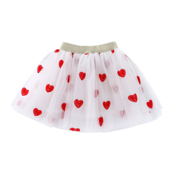 The Jadey Embroidered Hearts Tulle Tutu Skirt